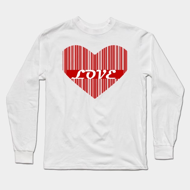 Heart Barcode Love Long Sleeve T-Shirt by CANJ72